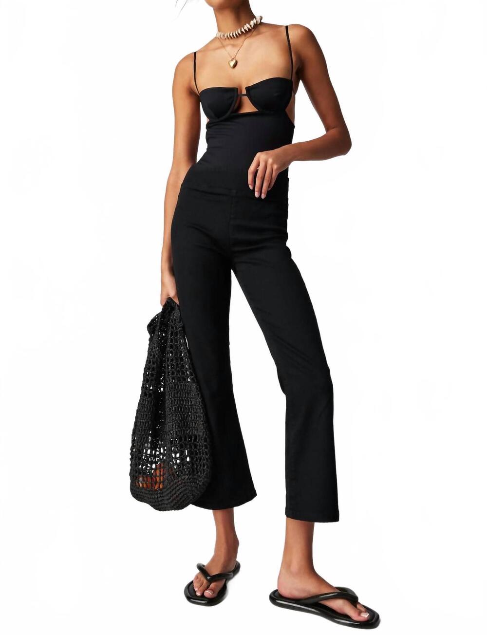 NEW FREE PEOPLE in my feelings crop pant in solid black